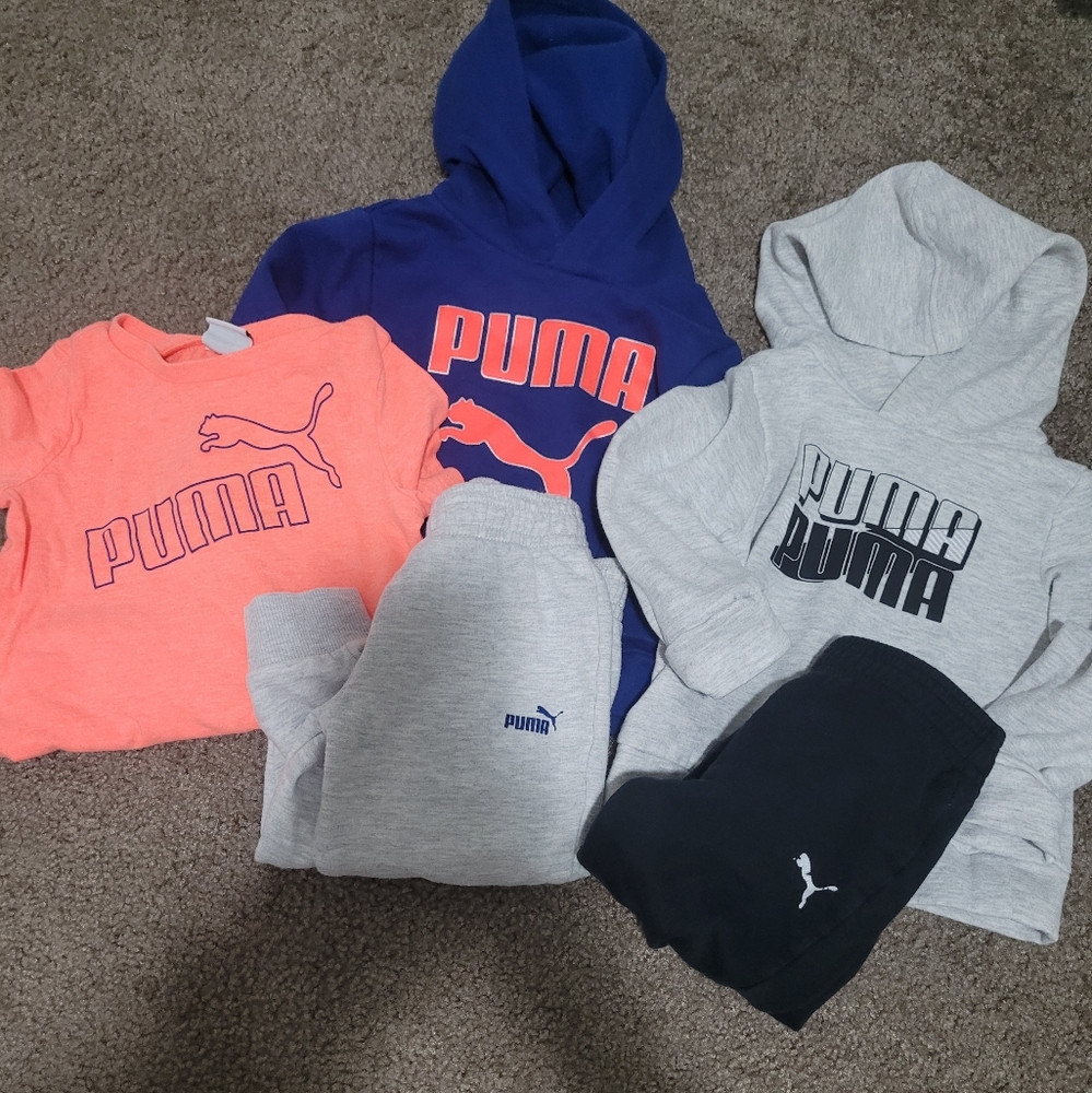 Puma Baby Boy Hoodie and Tee Sweatsuit clothing Bundle 18m